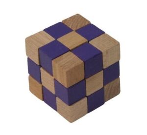 Faltwürfel, lila - aus Holz