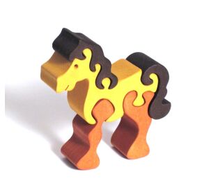 Fauna Massivholzpuzzle kleines braunes Pferd
