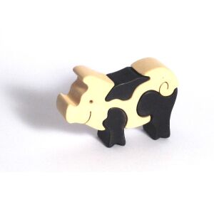 Fauna Massivholzpuzzle Schweinchen