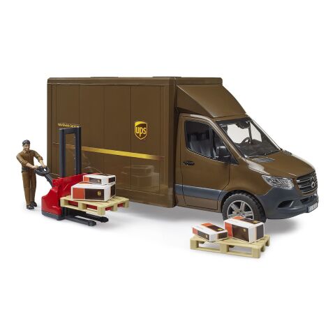 Bruder MB Sprinter UPS Transporter mit Figur und Zubehör