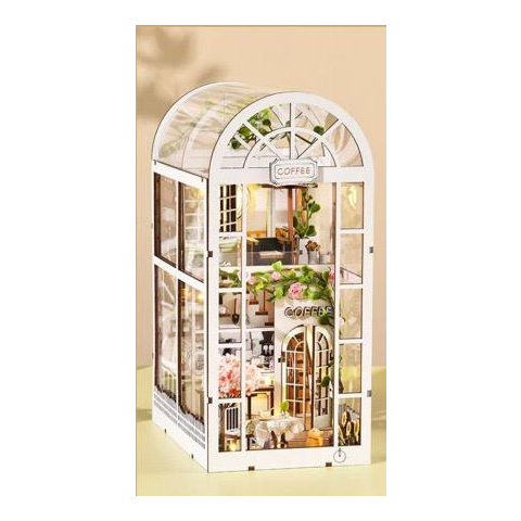 2Kids Toys 3D-Puzzle Buchstütze Miniaturhaus White Garden Café