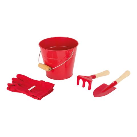 Small Foot Gartengeräte-Set mit Eimer rot