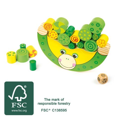 small foot Motorikspiel aus Holz balancierender Frosch