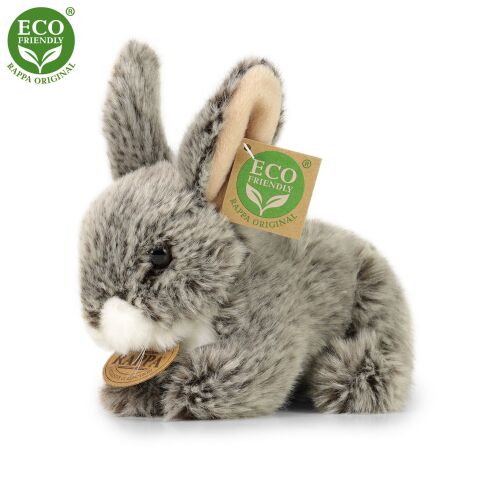 Rappa Plüschkaninchen dunkelgrau liegend 17 cm ECO-FRIENDLY