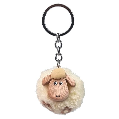 2Kids Toys Schlüsselanhänger aus Holz mit Pompon Schaf