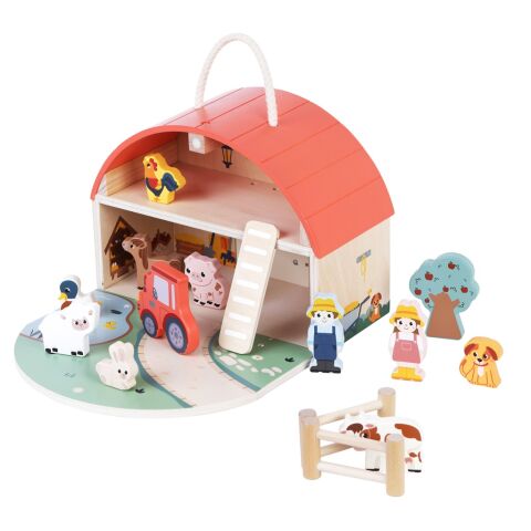 2Kids Toys Holz-Bauernhof zum Mitnehmen