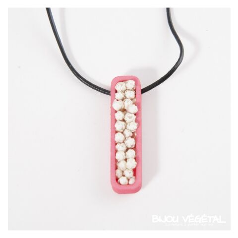 Live Jewellery - Halskette Jardiniere rosa mit permanenten weißen Blumen