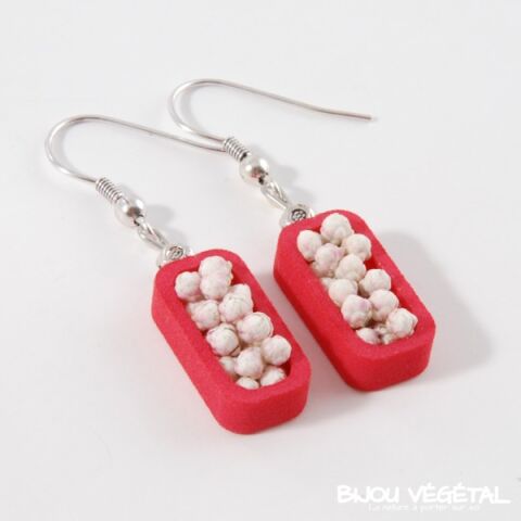 Live Jewellery - Ohrringe Vertigo rosa mit permanenten weißen Blumen