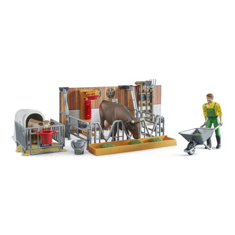 Bruder Stall für Rinder mit Figuren und Zubehör
