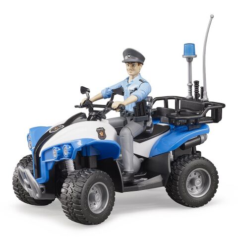 Bruder BWORLD blaues Polizei-Quadbike mit Figur