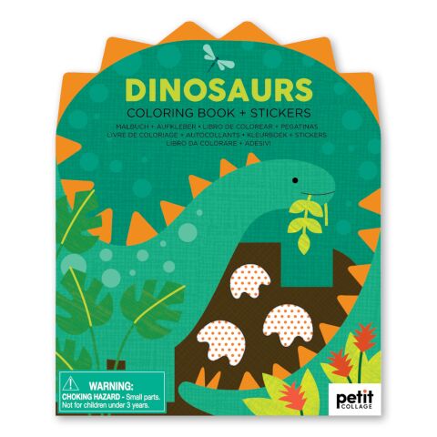 Petit Collage Färbung mit Aufklebern Dinosaurier