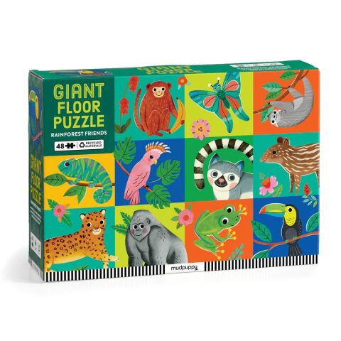 Mudpuppy Großes Bodenpuzzle Regenwald-Freunde 48 Teile