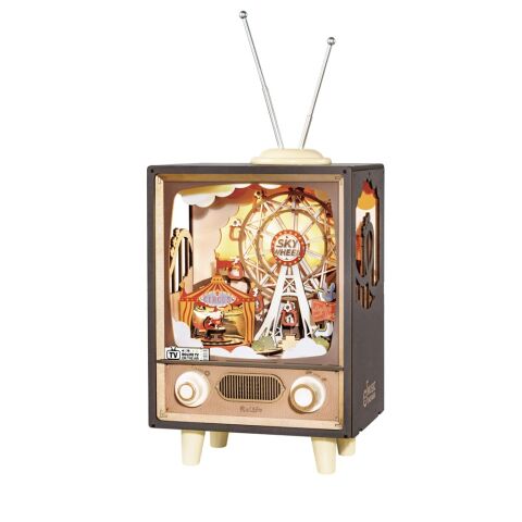RoboTime 3D-Puzzle Spieluhr aus Holz Karneval bei Sonnenuntergang