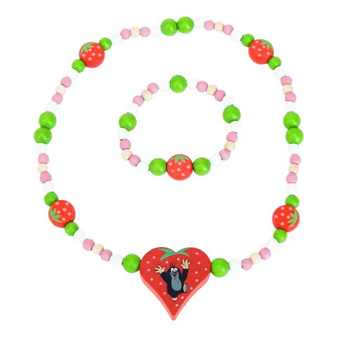 Detoa Halskette und Armband Maulwurf und Erdbeeren.