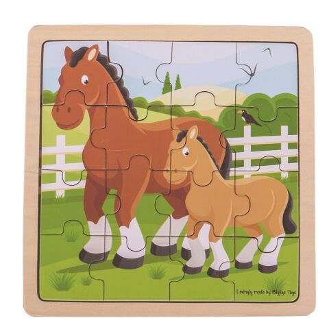 Bigjigs Toys puzzle - Pferd und Fohlen