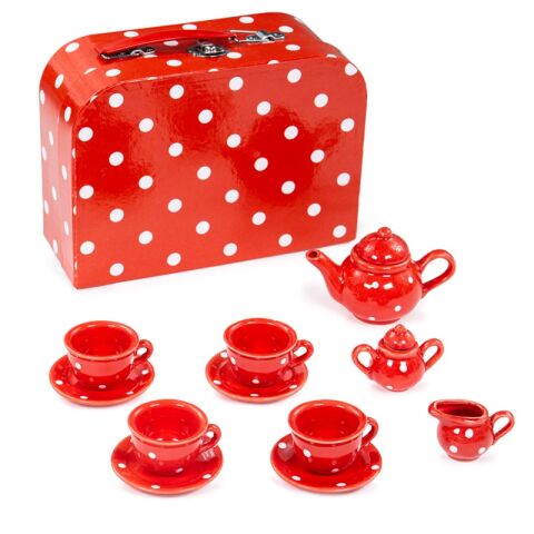 Bigjigs Toys Rot gepunktetes Teeset