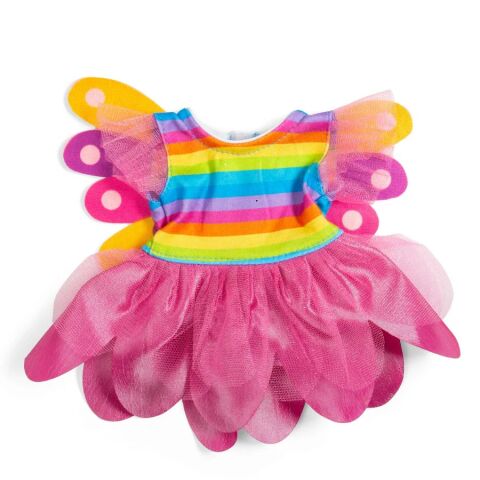 Bigjigs Toys Regenbogen-Feenkleid mit Flügeln für Puppe 34 cm