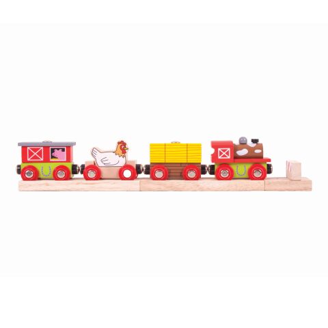 Bigjigs Rail Train Bauernhof + 3 Gleise
