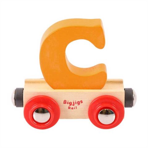 Bigjigs Rail Wagon Holzschienenbahn - Buchstabe C