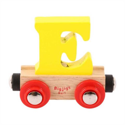 Bigjigs Rail Wagon Holzschienenbahn - Buchstabe E