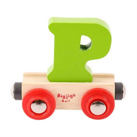 Bigjigs Rail Wagon Holzschienenbahn - Buchstabe P