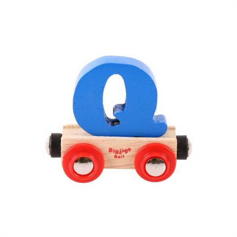 Bigjigs Rail Wagon Holzschienenbahn - Buchstabe Q