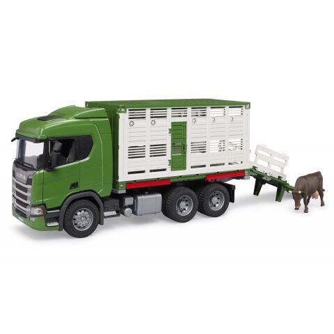 Bruder Scania Tiertransporter mit Kuhfigur