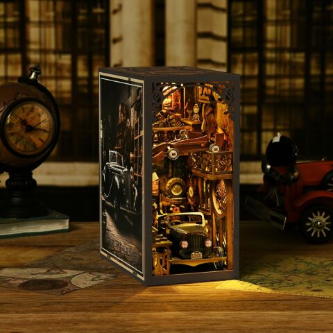 2Kids Toys 3D-Puzzle Buchstütze Miniaturhaus Vintage Autos