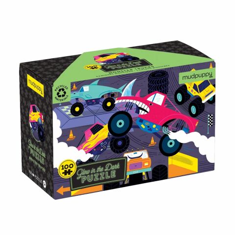 Mudpuppy Puzzle Monster Trucks – leuchtet im Dunkeln, 100 Teile
