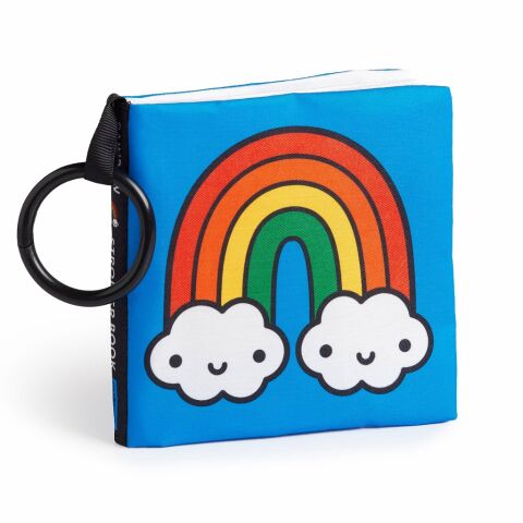 Mudpuppy Stoffbuch zum Aufhängen am Kinderwagen Rainbow World