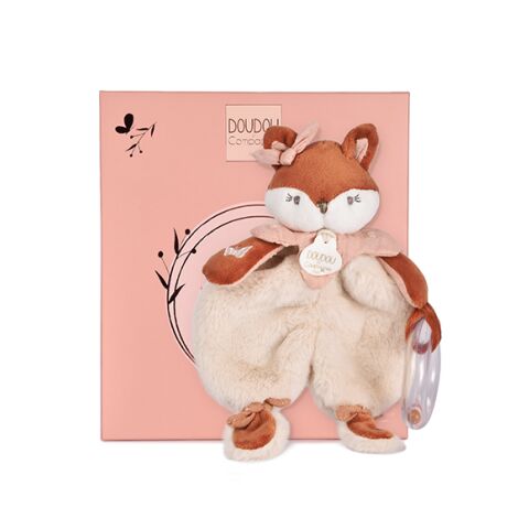 Doudou Geschenkset Plüschfuchs Mina mit Rassel 18 cm