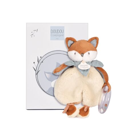 Doudou Geschenkset Plüschfuchs Timo mit Rassel, 18 cm