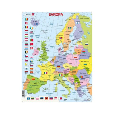 Larsen Lernpuzzle Europa Politische Karte 70 Teile