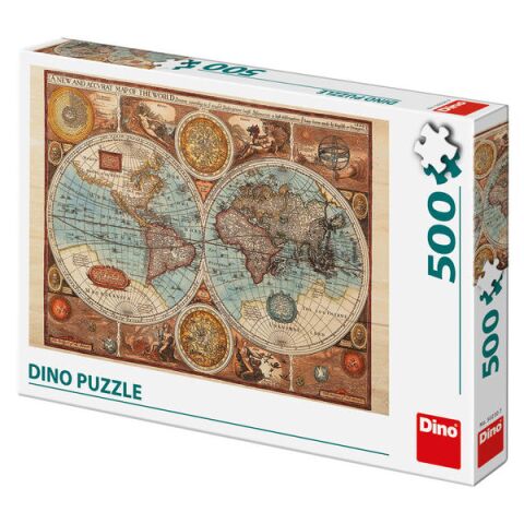Dino Puzzle Weltkarte von 1626 - 500 Teile