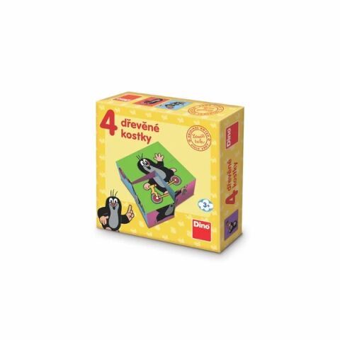 Dino Holzbildwürfel Maulwurf - 4 Würfel