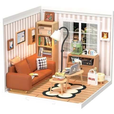 RoboTime 3D-Puzzle Miniaturhaus Gemütliches Wohnzimmer