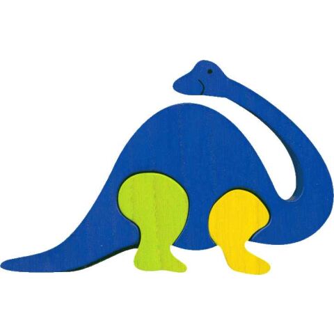 Fauna Holzeinlegepuzzle aus Massivholz Brontosaurus