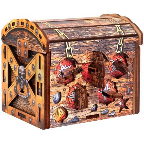 EscapeWelt Piratentruhe aus Holzpuzzle