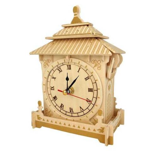 Woodcraft 3D Puzzle Uhr aus Holz