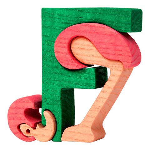 Fauna Alphabet Buchstabe F Flamingo
