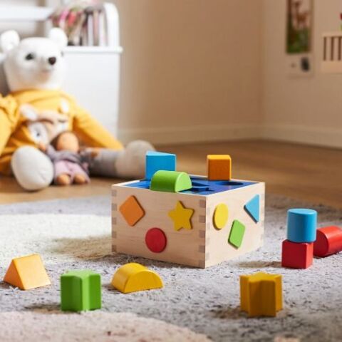 Goki Holz-Steckspiel Sortierbox mit Formen