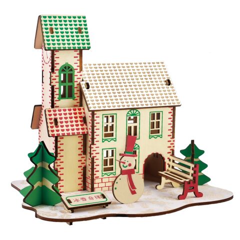 Woodcraft Hölzernes 3D puzzle Winterhaus