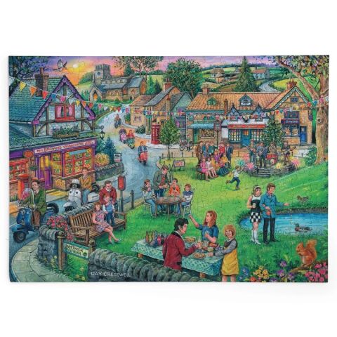 HOP Puzzle Dorffest im Stil der Sechzigerjahre 250 große Teile