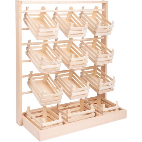 small foot Verkaufsstand aus Holz mit Kisten