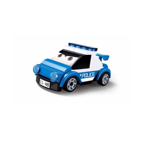 Sluban Power Bricks M38-B1072G Aufziehbares Spielzeugauto mit Augen Polizei