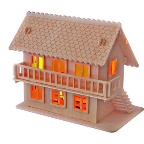 Woodcraft 3D Puzzle Villa aus Holz
