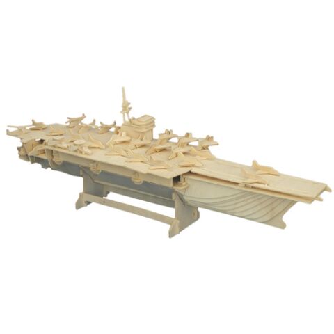 Woodcraft Holzpuzzle 3D Flugzeugträger natürlich