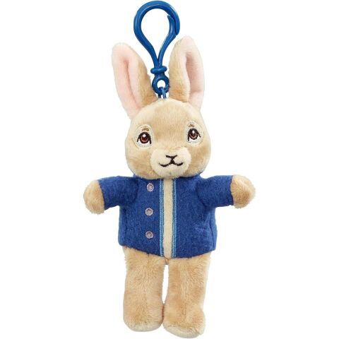 Rainbow Plüsch-Schlüsselanhänger Peter Rabbit in einer blauen Jacke