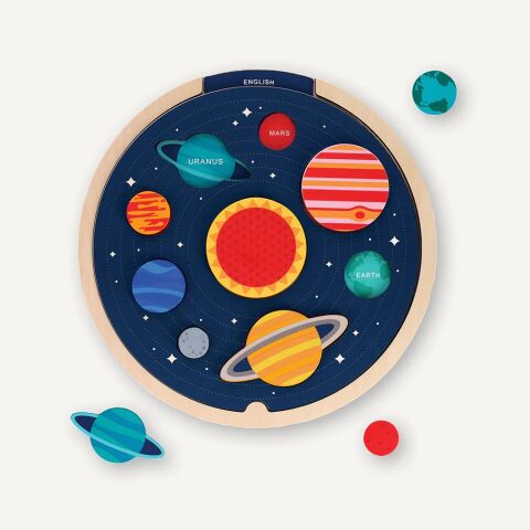 Petit Collage Mehrsprachiges Einsteckpuzzle zum Sonnensystem