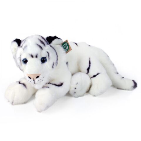 Rappa Plüschtiger weiß liegend 36 cm ECO-FRIENDLY